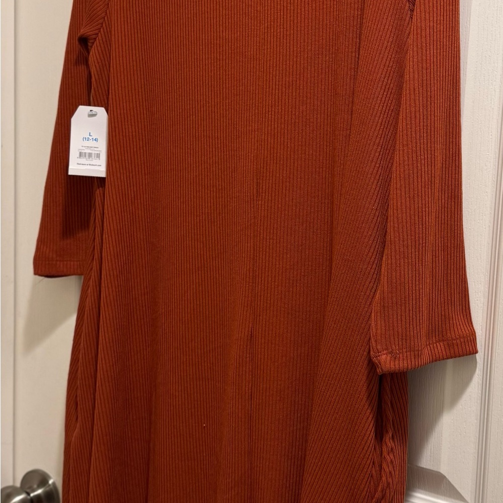 A New Day Orange Bell Sleeve Sweater Dress
